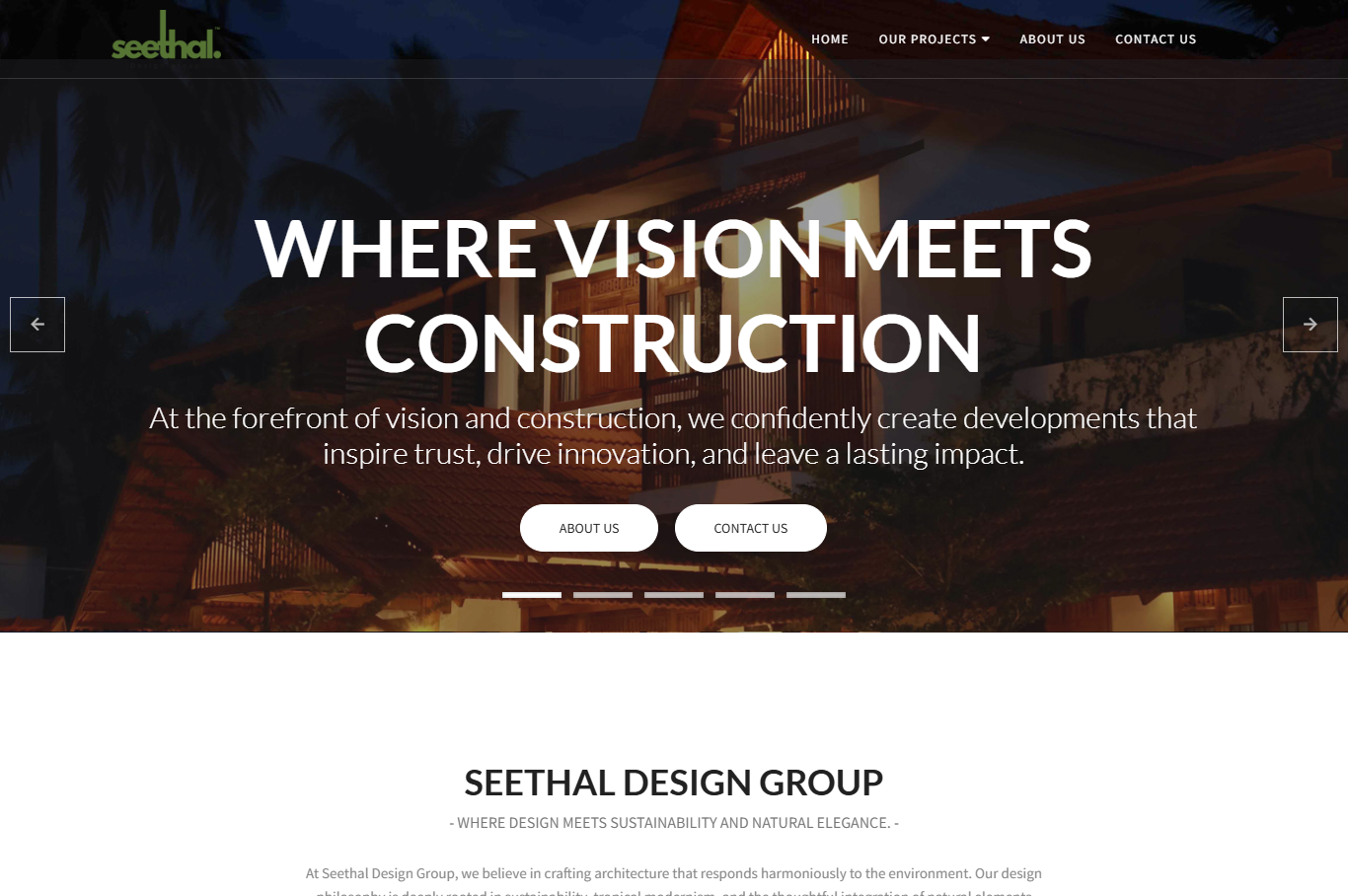 Seethal Design Group website designed by Serviz IT Solutions